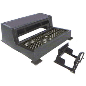 Bordillo tragadero abatible con reja abatible